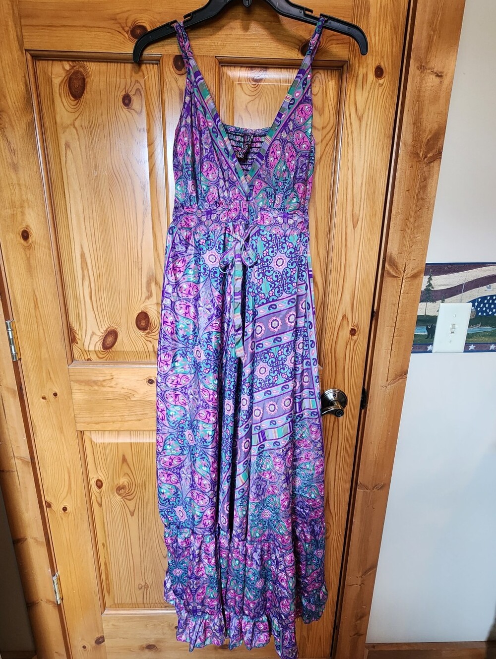 Me 2 Magic Boho Purple Floral Maxi Dress, Size S
